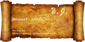 Wessel Jolán névjegykártya